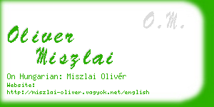 oliver miszlai business card