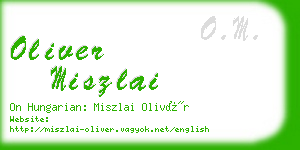 oliver miszlai business card